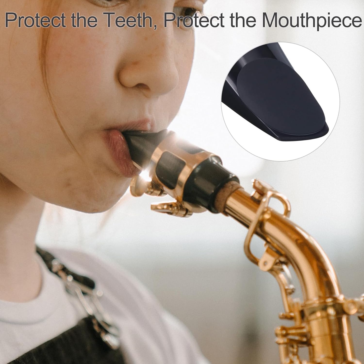 8 Coussinets Pour Embouchure De Saxophone Et Clarinette - 27x20 Mm - 0,8 Mm Épais - Silicone Adhésif Noir
