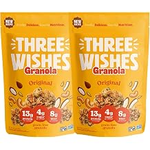 Three Wishes Gluten Free, High Protein & Fiber Granola, Original 2pk