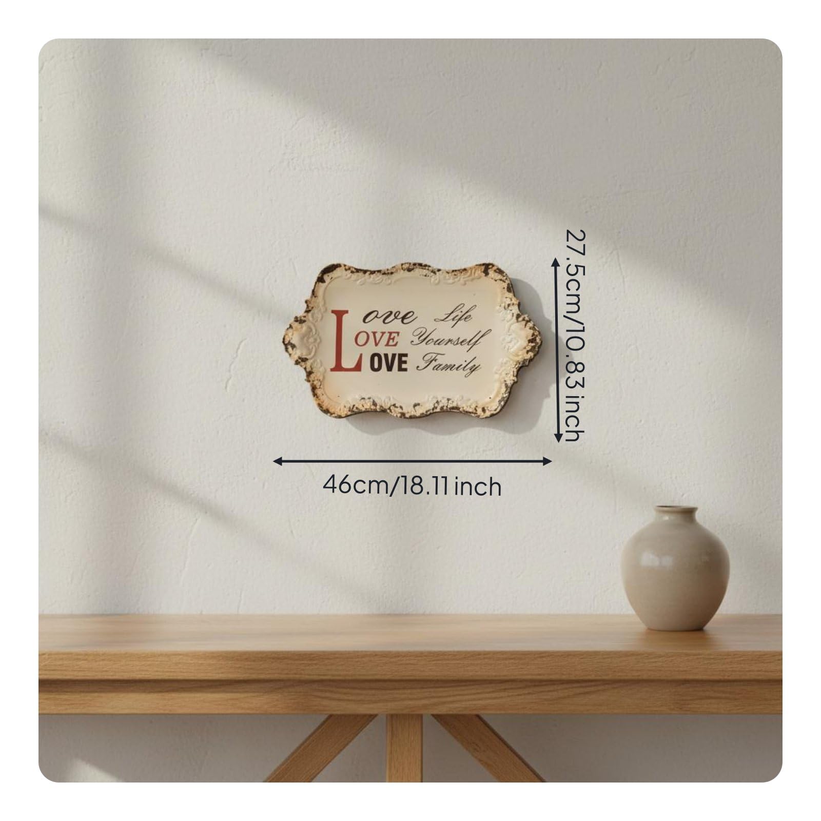 XLWLLNJ Placa Decorativa de Pared Placa Cartel Letrero con Frases de Amor y Hogar en Hierro con Toque Industrial y Nostálgico Adecuada para Salón Pasillo Cafetería Local Temático, F