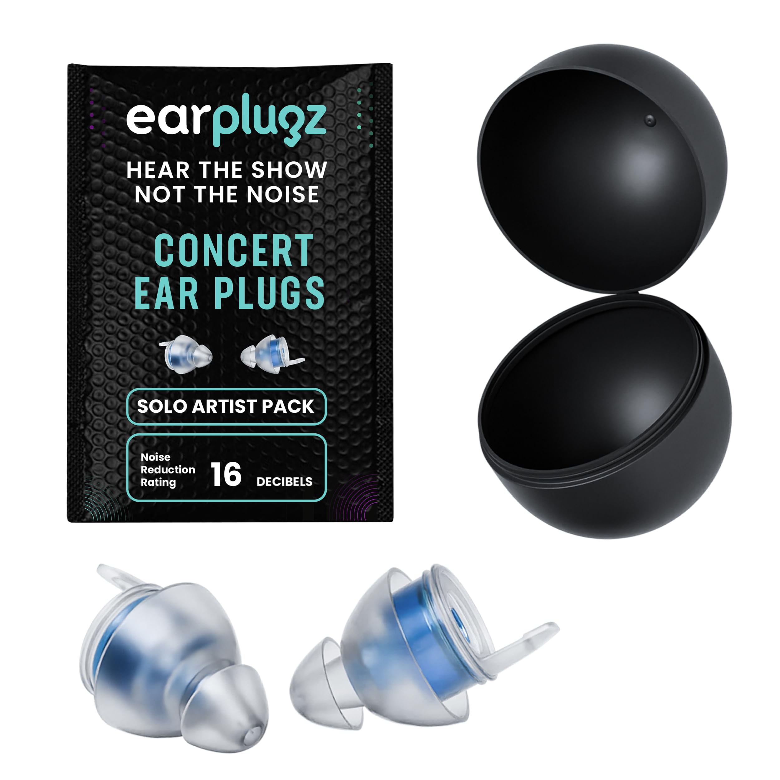 Plugz Bouchons d'oreille légers bleus de concert – Invisibles, faciles à porter, meilleurs bouchons d'oreilles pour concerts, musique forte, bouchons d'oreille confortables tout au long de la journée