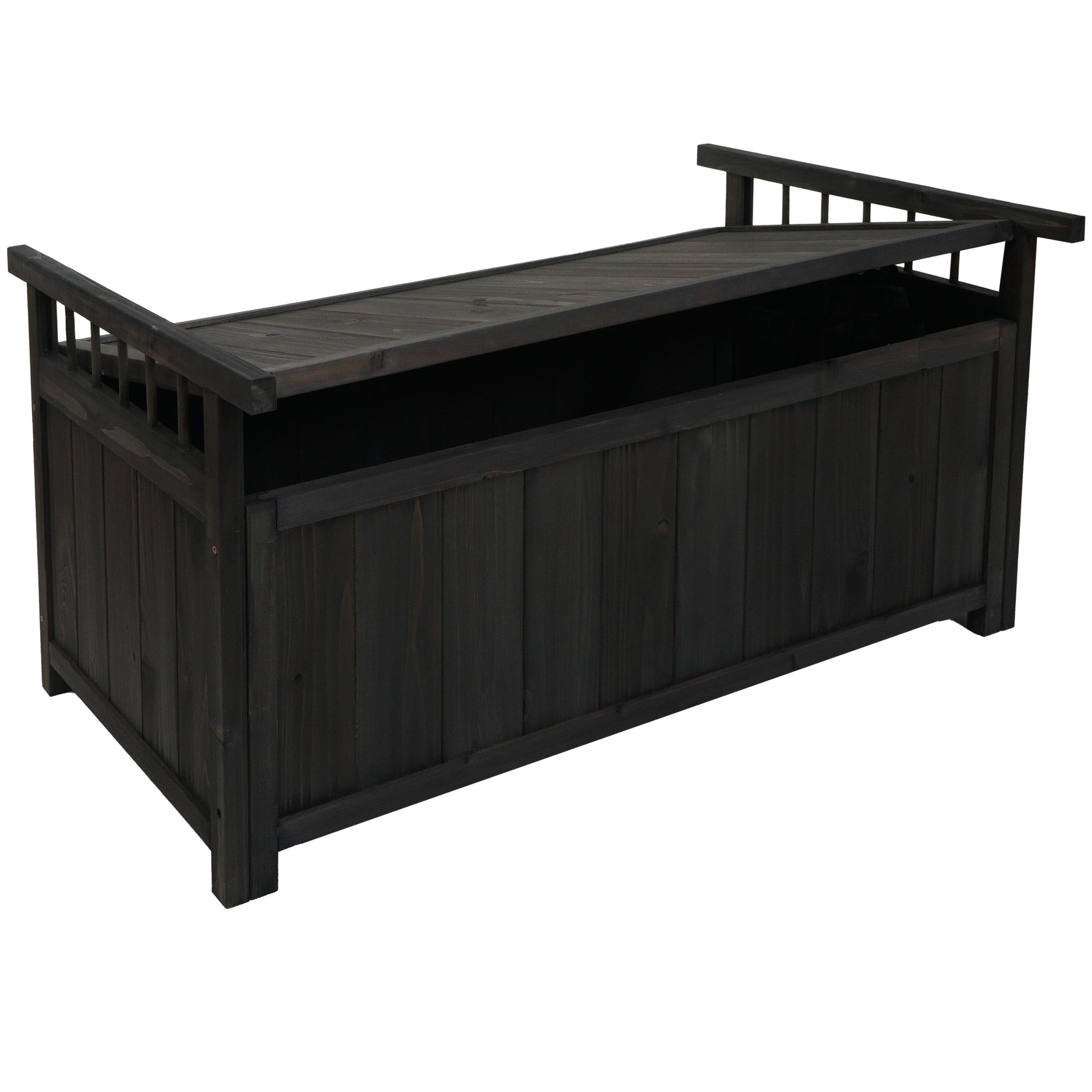 Mendler Cassapanca HWC-O13, contenitore per cuscini panca da giardino, legno di abete MVG 53x108x60cm - antracite