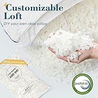 Vista 3 de viewstar Almohada de espuma viscoelástica tamaño Queen, 1 unidad, almohadas de cama trituradas firmes ajustables para dormir de lado y espalda