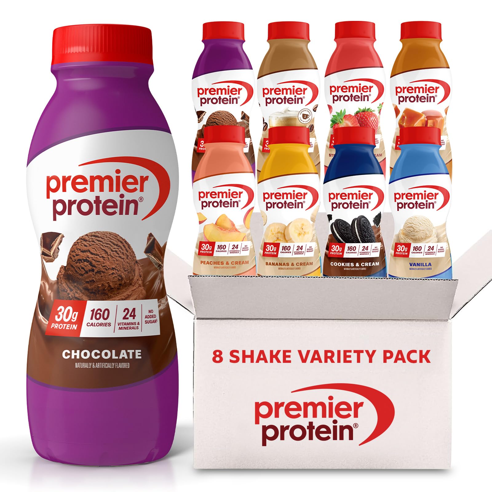 Shake, 8 Flavor Variety Pack, 30g Protein, 1g Sugar, 24 Vitamins & Minerals, Nutrients to Support Immune Health 11.5 Fl Oz (8 Pack)