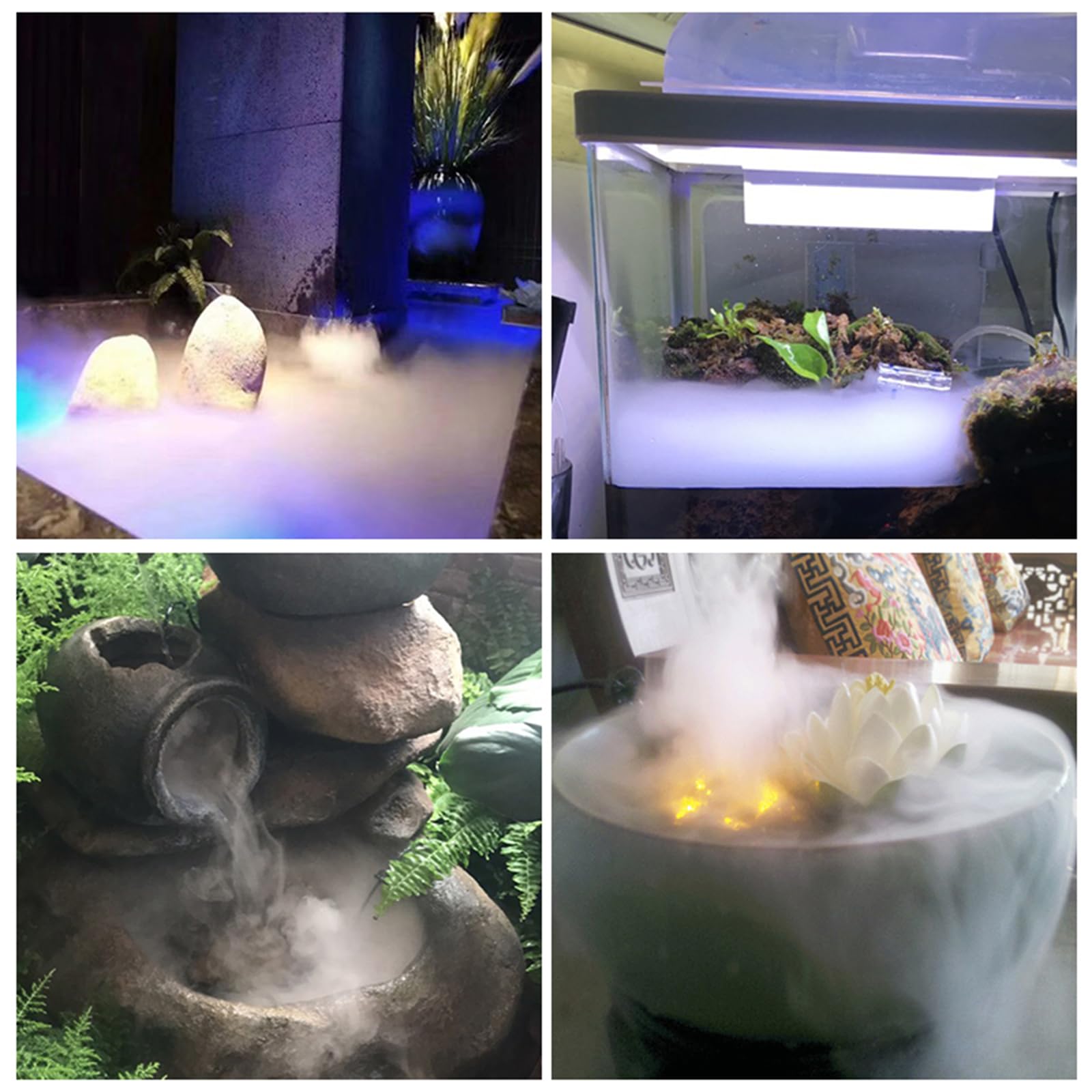 Generador De Niebla Ultrasónico De Una O Dos Funciones, con Regulador De Volumen De Niebla, Nebulizador para Estanques, con Boya, Sin Luz/con Luz, para Estanques, Macetas Y Rocallas