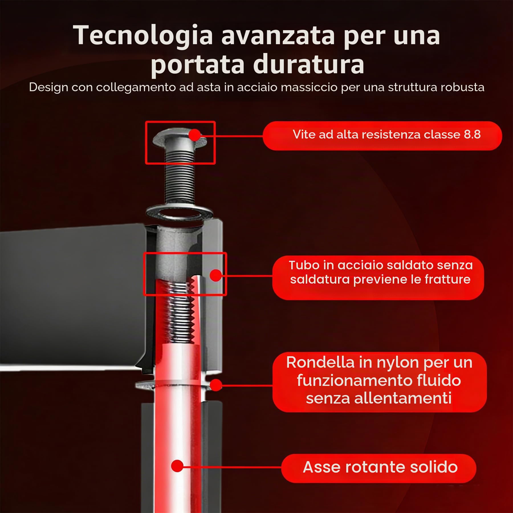 Supporto da Parete per TV al Plasma LED LCD Piatti e Curvi 55-100 inch, Inclinazione Girevole Staffa con Doppio Braccio Peso fino a 75kg, Max VESA 800x600mm DY995