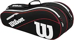 WILSON Bolsa para raquete de tênis Advantage III - comporta até 6 raquetes, preto/branco/vermelho