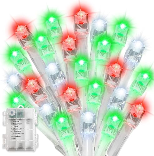 Miniatura 8 de 1 paquete de 60 luces LED de 16.4 pies cada uno, 16.4 pies, funciona con pilas, luces de árbol para interiores y exteriores, con temporizador, 8