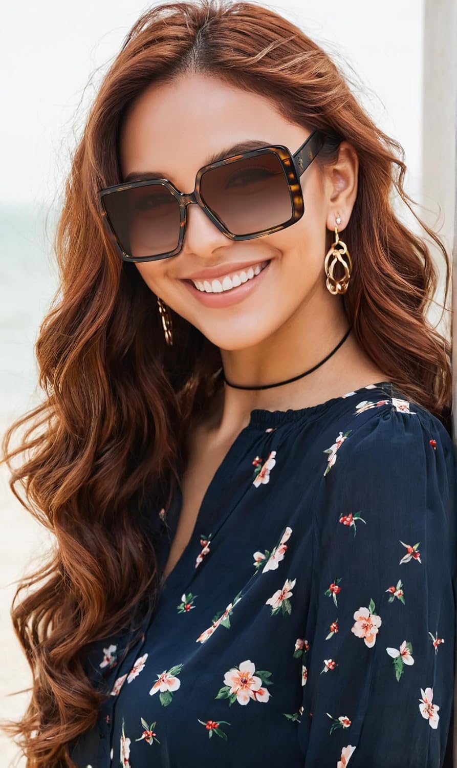 VISOONE Oversized Square Sunglasses Womens Big Large Wide Designer Trendy Fashion Accessories UV400 Protection Shades Harvard - Image 2