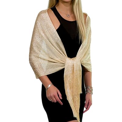 ShineGlitz Shawls and Wraps for Evening Dresses, Metallic Glitter Shawls for Women, Sparkling Wedding Giving Shawl Gift