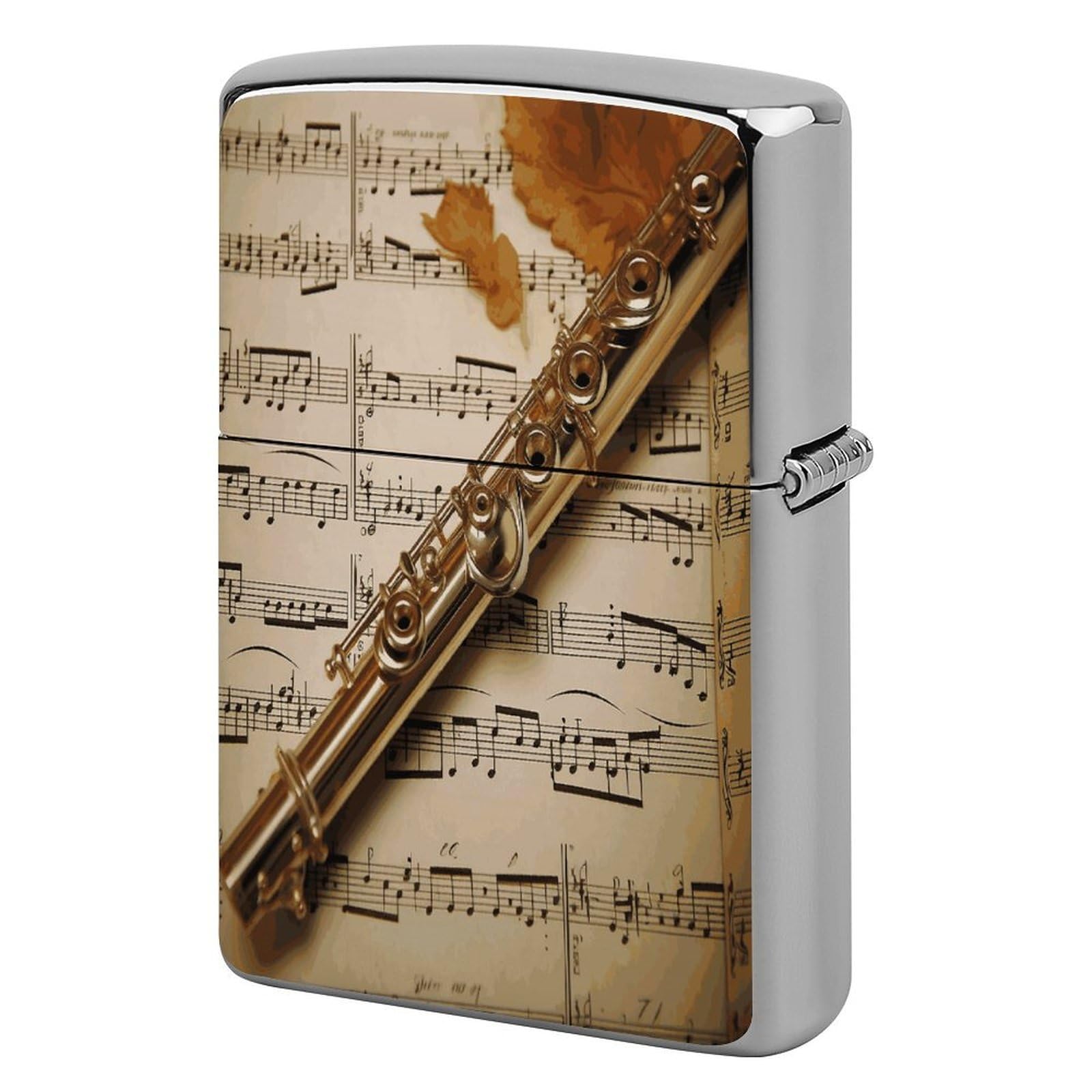 Fodpand Style Flute Music Metal Lighter Case Cover Lighter Sleeve