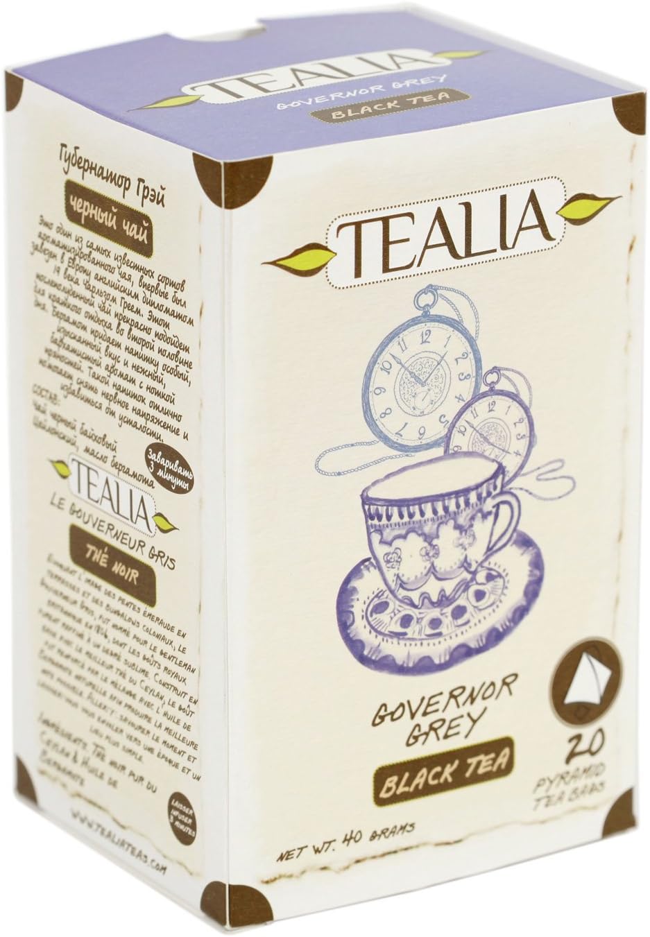 Tealia Governor Grey 20 x 2g Pyramid Tea Bags