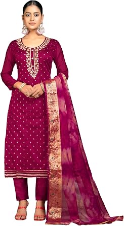 Indian Panjabi Designer Embroidered Salwar Suit with Dupatta for Girls & Women Ocassional Wear