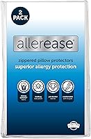 AllerEase Set of 2 Standard/Queen Pillow Protectors - Allergy Defense, Moisture Wicking, Breathable Zippered Covers