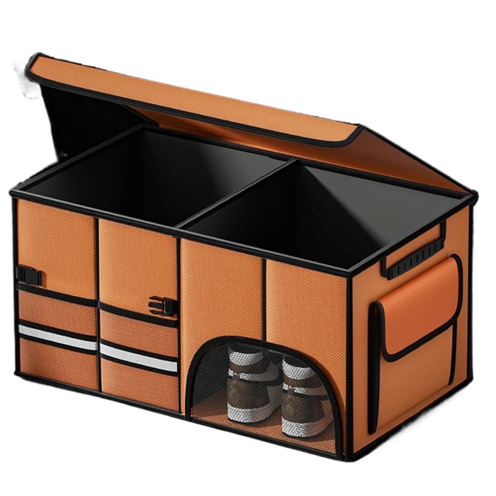 Almacén Antideslizante Durable‌ Organizador de maletero grande de 32/72 l para coche, plegable, con tapa, impermeable Almacenamiento para Coche‌(72L Black)