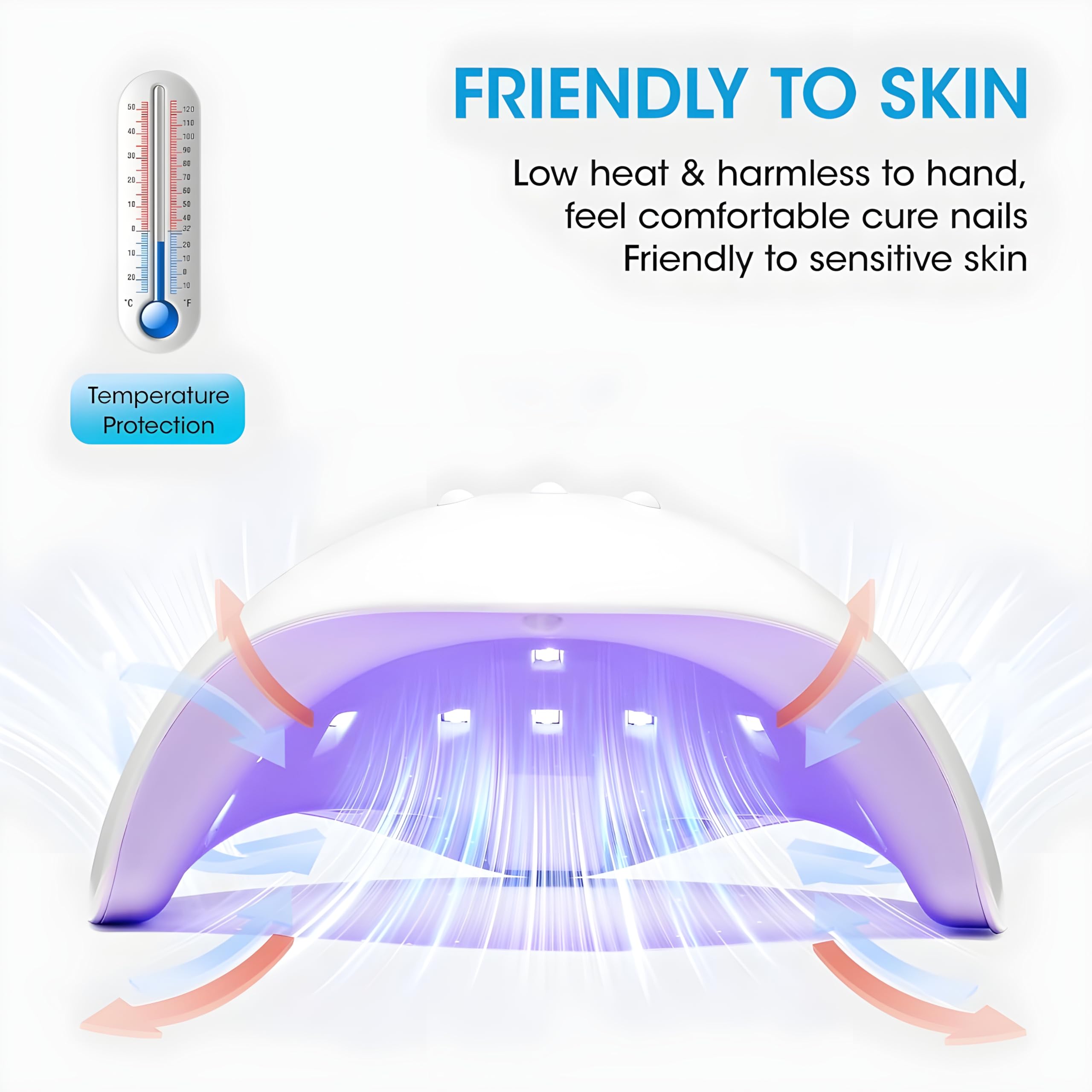 Trendy Look Professional UV Lamp for Nail Paint | Nail Paint Dryer Machine for Quick Drying | UV Nail Polish Dryer | 48 WTrendy Look 48W LED UV Nail Lamp – Fast Drying Gel Nail Light for Manicure & Pedicure with Auto Sensor & 3 Timer Settings (48 W LED UV LAMP) - Image 7 thumbnail