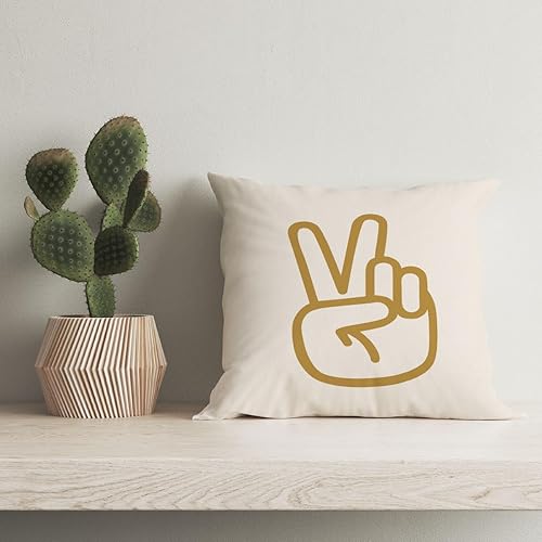 Miniatura 5 de Fundas de almohada preppy de 18 x 18 pulgadas, decoración de habitación de niño pequeño, cueva de hombre pequeño, signo de paz, funda de almohada