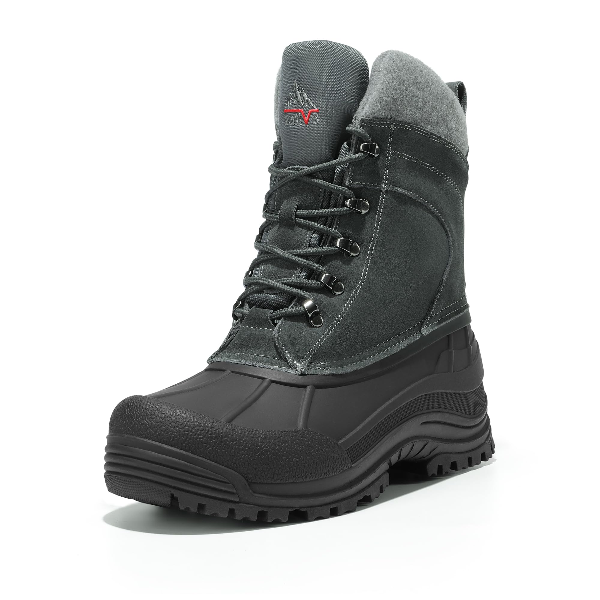 NORTIV 8 Men's Snow Boots - Classic Comfort,Size 12,Grey,TERREY-1M