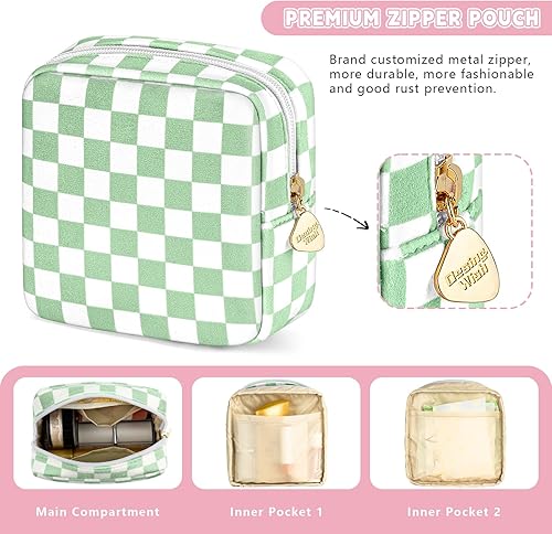 Vista 49 de Desing Wish Mini bolsa de maquillaje con llavero, estuche portátil para lápiz labial, bolsa de piel sintética, pequeña bolsa de cosméticos de viaje