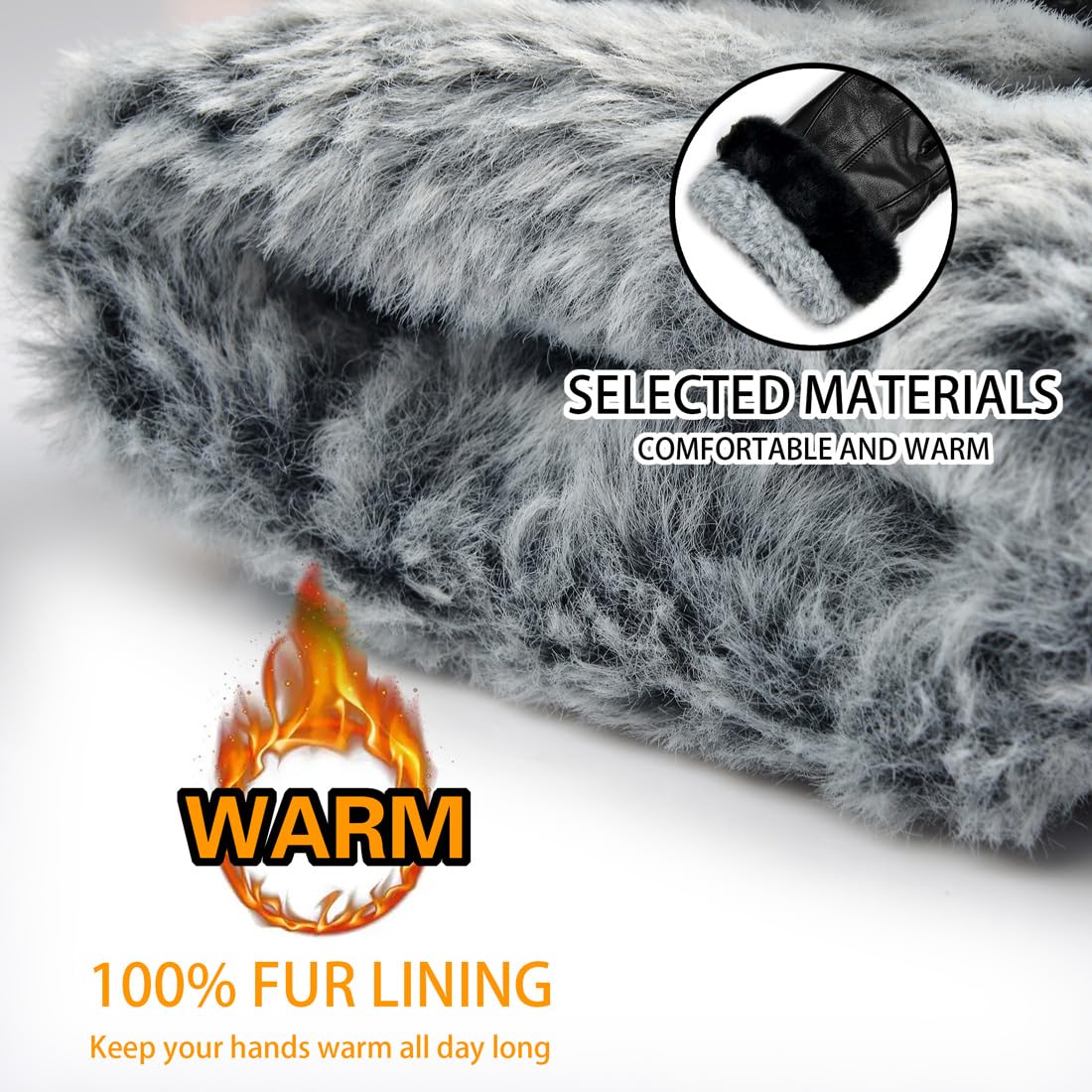 Harssidanzar Guanti in pelle da donna Guanti caldi invernali Guanti in pelle da abito Guanti in pelle foderati di pelliccia Guanti in pelle invernali SL022EU