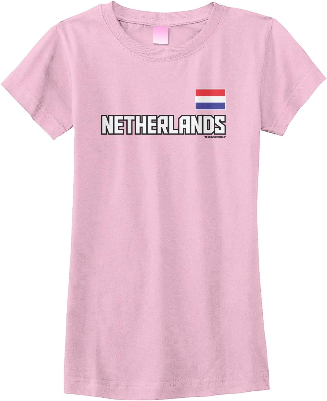 Threadrock Big Girls' Netherlands National Pride Fitted T-Shirt
