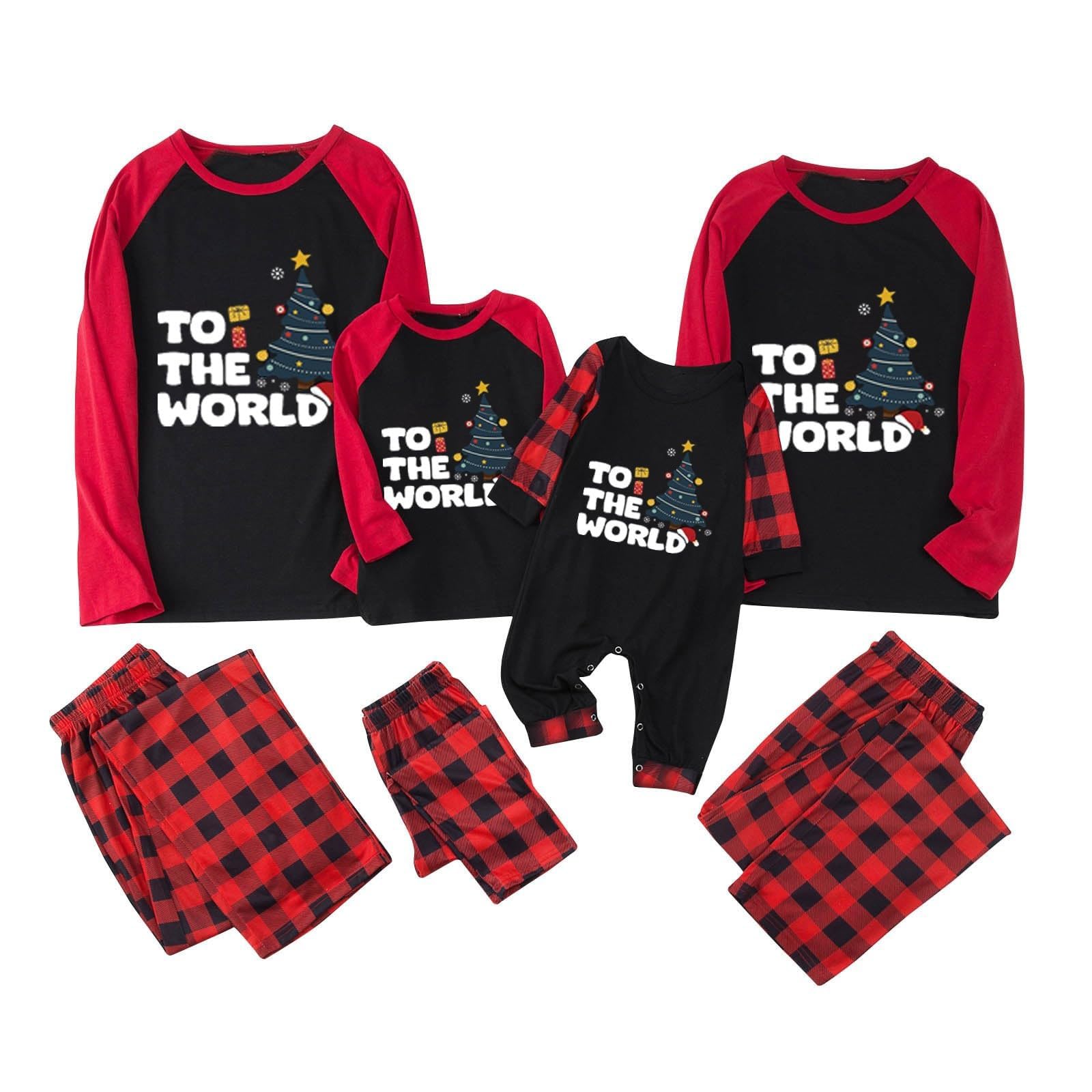 Matching Christmas Pjs for Family Comfortable Santa Matching Sets Merry Christmas Reindeer Pajamas 2025 for Women Men Mommy and Me Matching Pajamas Sleepwear Jammies Onesie Xmas Warm