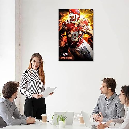 Miniatura 5 de MAVOLI Póster de jugador de fútbol americano Travis Kelce Star Pintura decorativa lienzo arte de pared para sala de estar, póster estético para