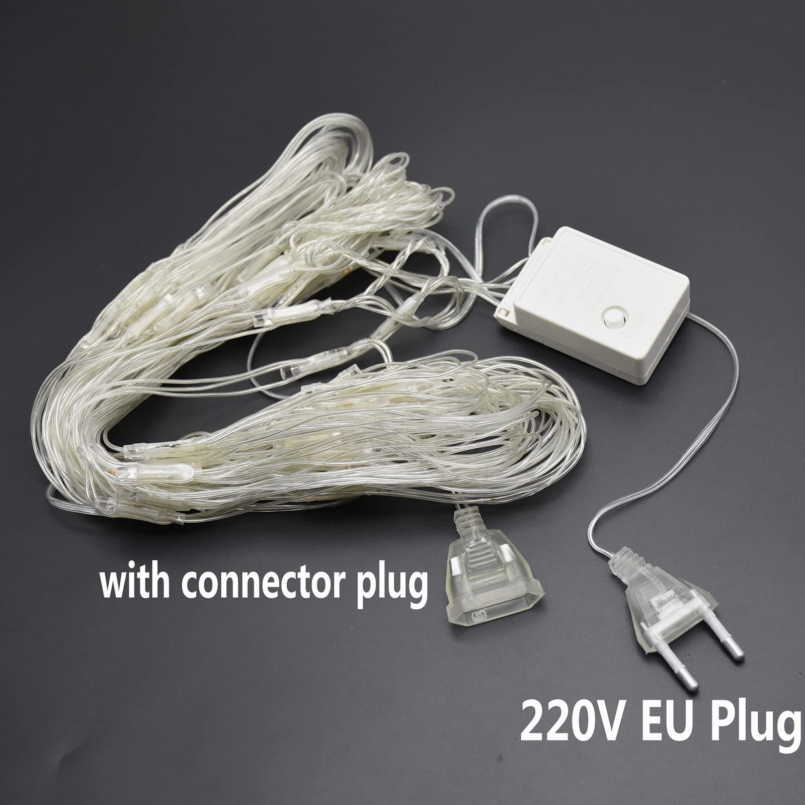 Świąteczne lampki siatkowe Zewnętrzne wiszące oświetlenie LED Wodoodporny, trwały łańcuch świetlny z 8 trybami Lampki niskiego napięcia na wesela Krzewy Garden Party Decor-kolorowe 6mx4m 672 diody