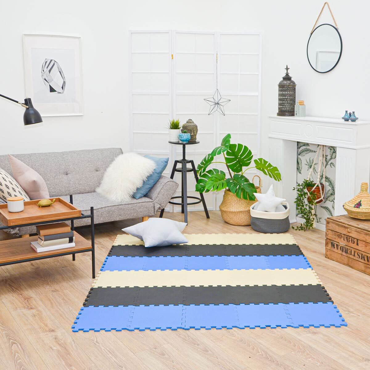 Tappetini Puzzle Piastrelle Morbide In Schiuma E Peluche - Tappetino Puzzle 30x30 Cm Per Bambini, Yoga E Area Giochi Tappetini Puzzle Schiuma 30x30cm Morbidi Pavimento Bambini - Foto 10