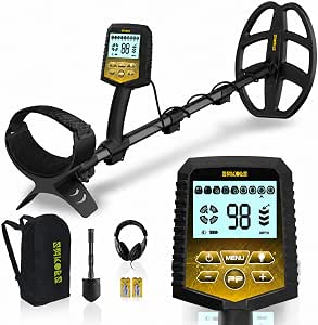 SAKOBS Metal Detector for Adults, Waterproof Foldable Treasure Hunter with 11" IP68 DD Coil, Backlit LCD, Deep Search up to 12.8"