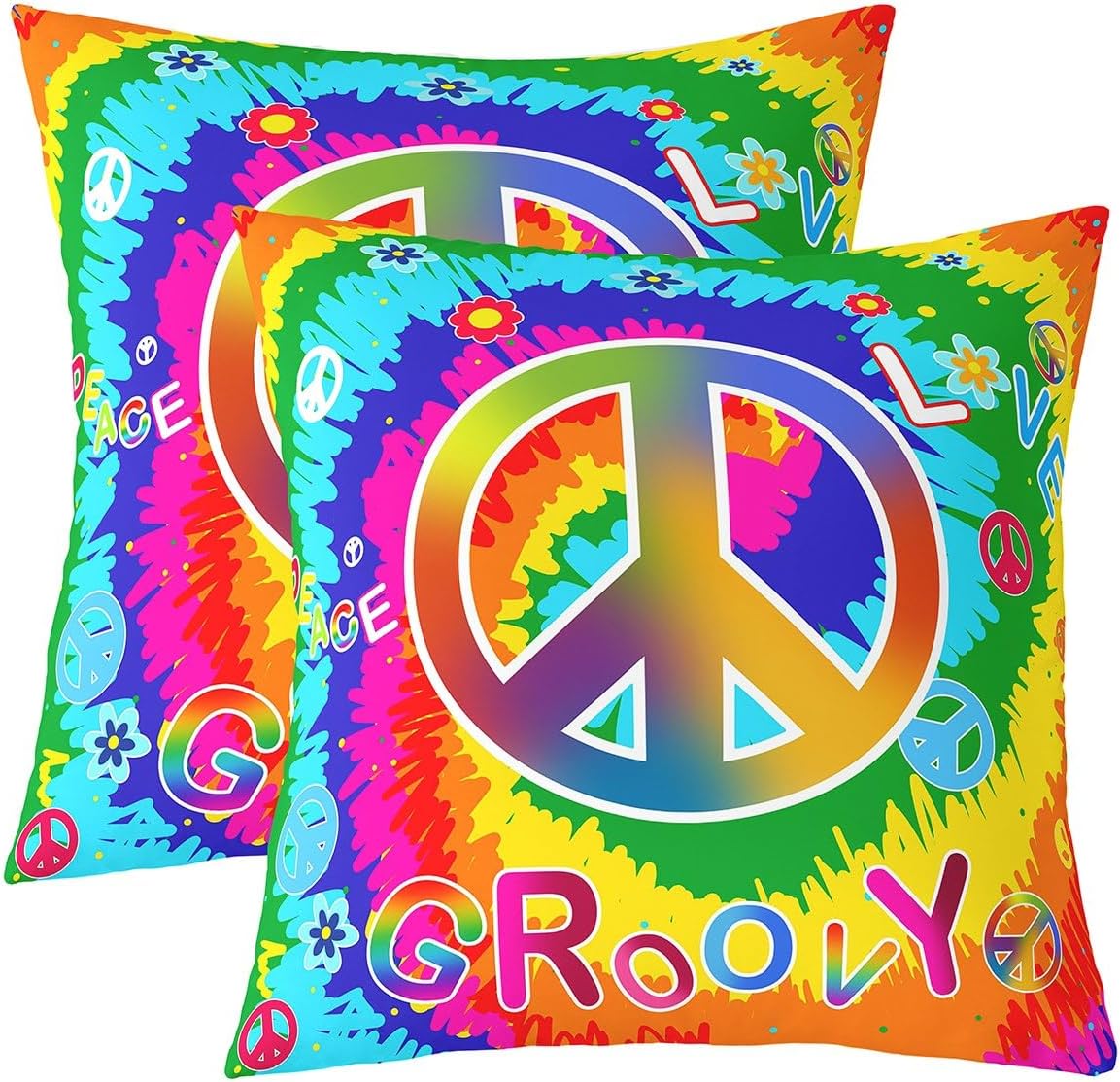 Feelyou Eye Mushroom Decorative Throw Pillowcases Mushrooms Print Throw Pillow Covers 22"x22" Set of 2 for Kawaii Fungus Wild Mushroom Stuff Colorful Pillow Cases Cushion Covers Cushion Cases