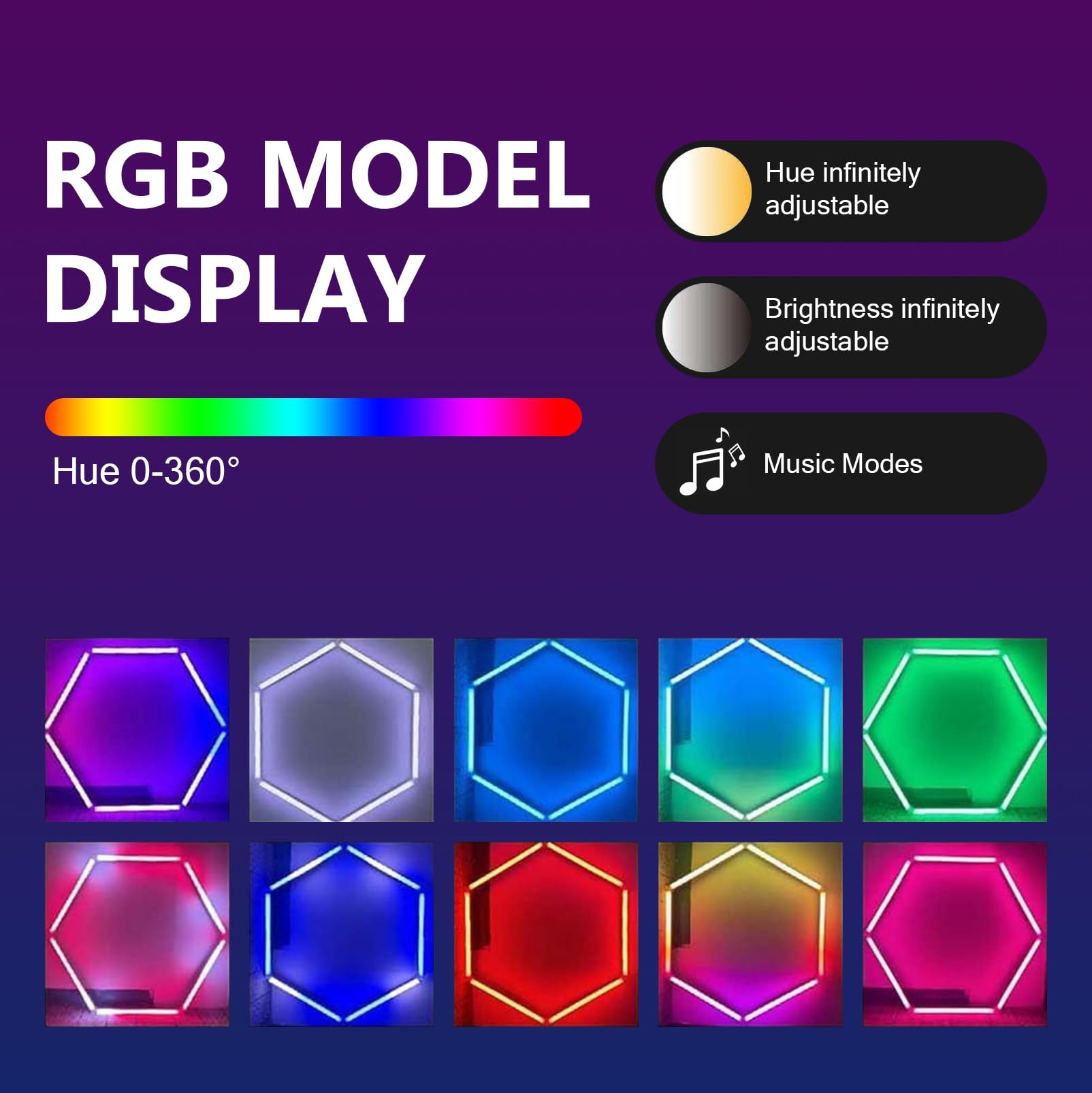 Garagenlampe LED 6-Hex 93W RGB Verformbare LED Werkstatt Deckenleuchte | RGB LEDs Hexagon Beleuchtung, Dimmbar, App und Fernbedienung für Garage, Bar, Gaming, E-Sport-Raum, Fitnessstudio (6 HEX)