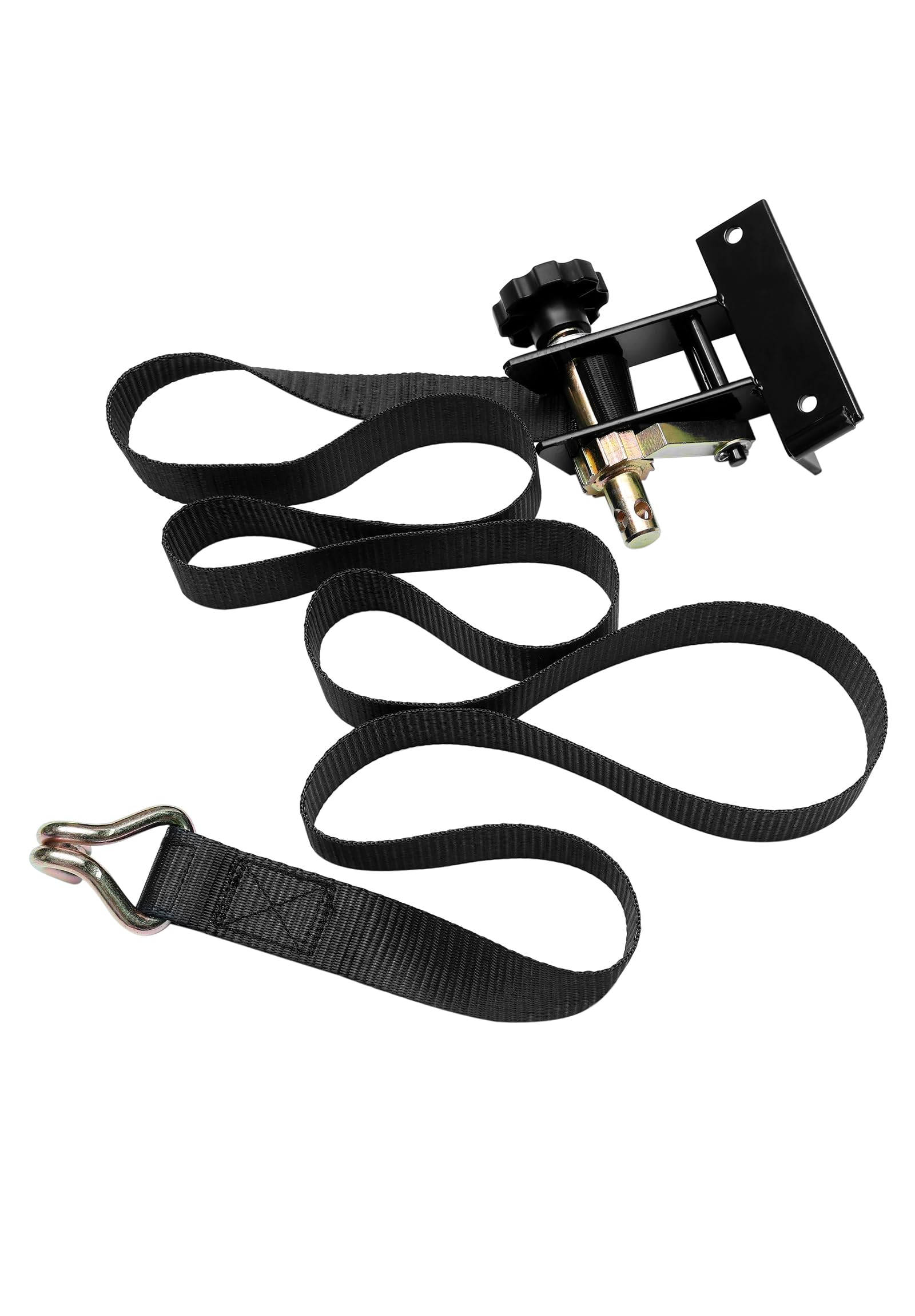Ladder Rack Ratchet Straps with JHook (Pair), 1.4" Black Square Tube Mount, 1.5" Wide x 7.5