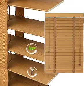 2" Slats Wood Blinds for Indoor Windows, Custom Wood Window Blinds, Wooden Venetian Horizontal Blinds & Shades for Indoor Windows, Office, Living Room, Bedroom