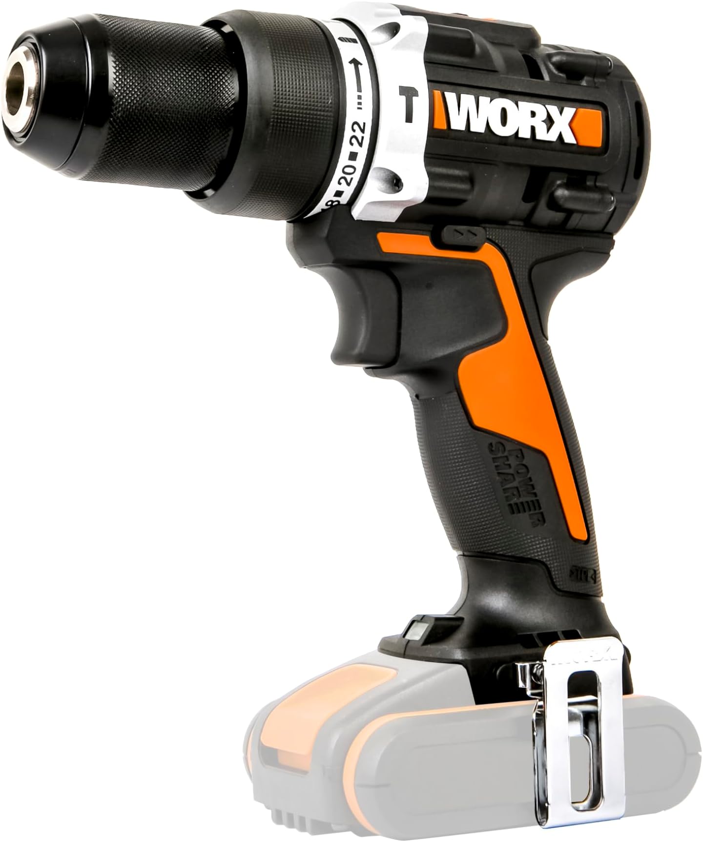 Nitro 18V (20V MAX) Cordless Impact Drill, PowerShare, Brushless Motor, 60Nm,13mm Chuck, Variable Speed Control, LED Light, Bare Tool, WX352.9
