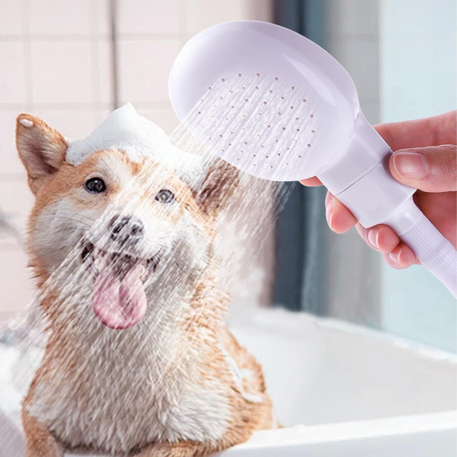 Canine Bathe Attachment, Indoor and Out of doors Sprayer, Sink Hose Attachment Contains 4-Foot Flex, Transportable Sink Hose Faucet Sprayer for Canine, Pets, Washing Hair, Rinsing Greens