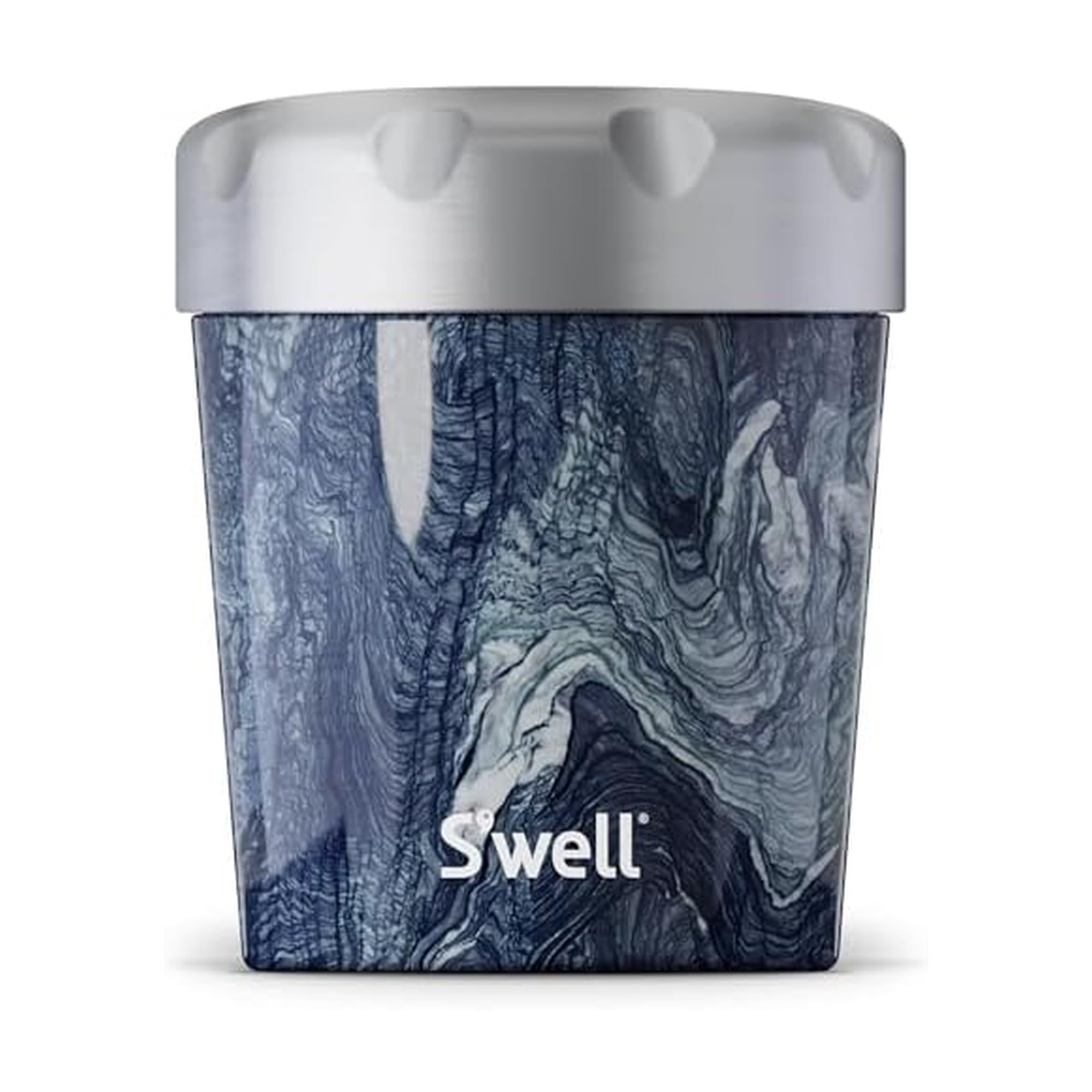 S'well Stainless Steel Ice Cream Chiller, 16oz, Azurite Marble, Triple Layered Vacuum Insulated Container Keeps Ice Cream Frozen For Up To Four Hours, BPA Free