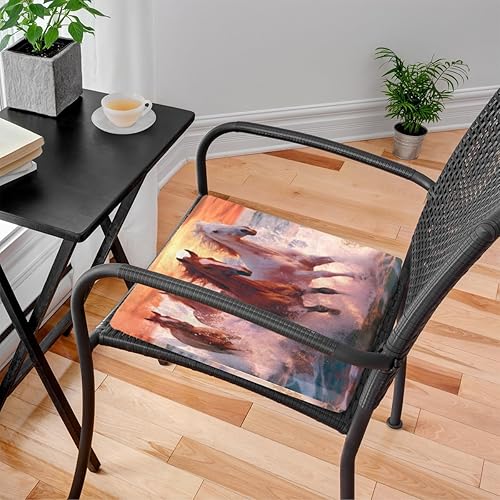 Miniatura 2 de Bardic Paquete de 1 cojín de espuma viscoelástica para silla de caballo corriendo, caballo de océano, almohadillas cuadradas extraíbles para silla