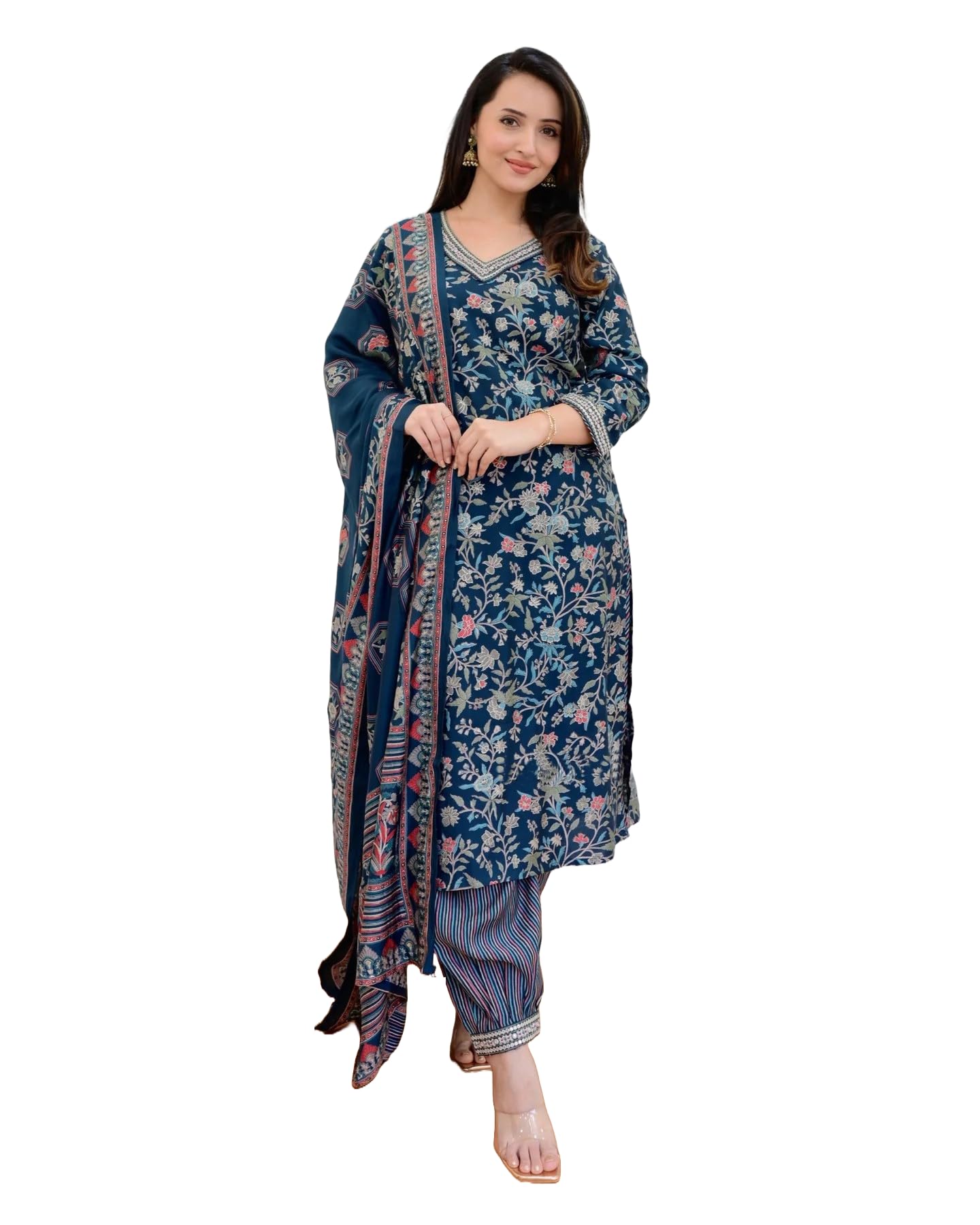 KLOSIA Women Printed Kurta and Pant Set With Dupatta (XX-Large) (B0CWDFXYC3) Amazon Price History, Amazon Price Tracker