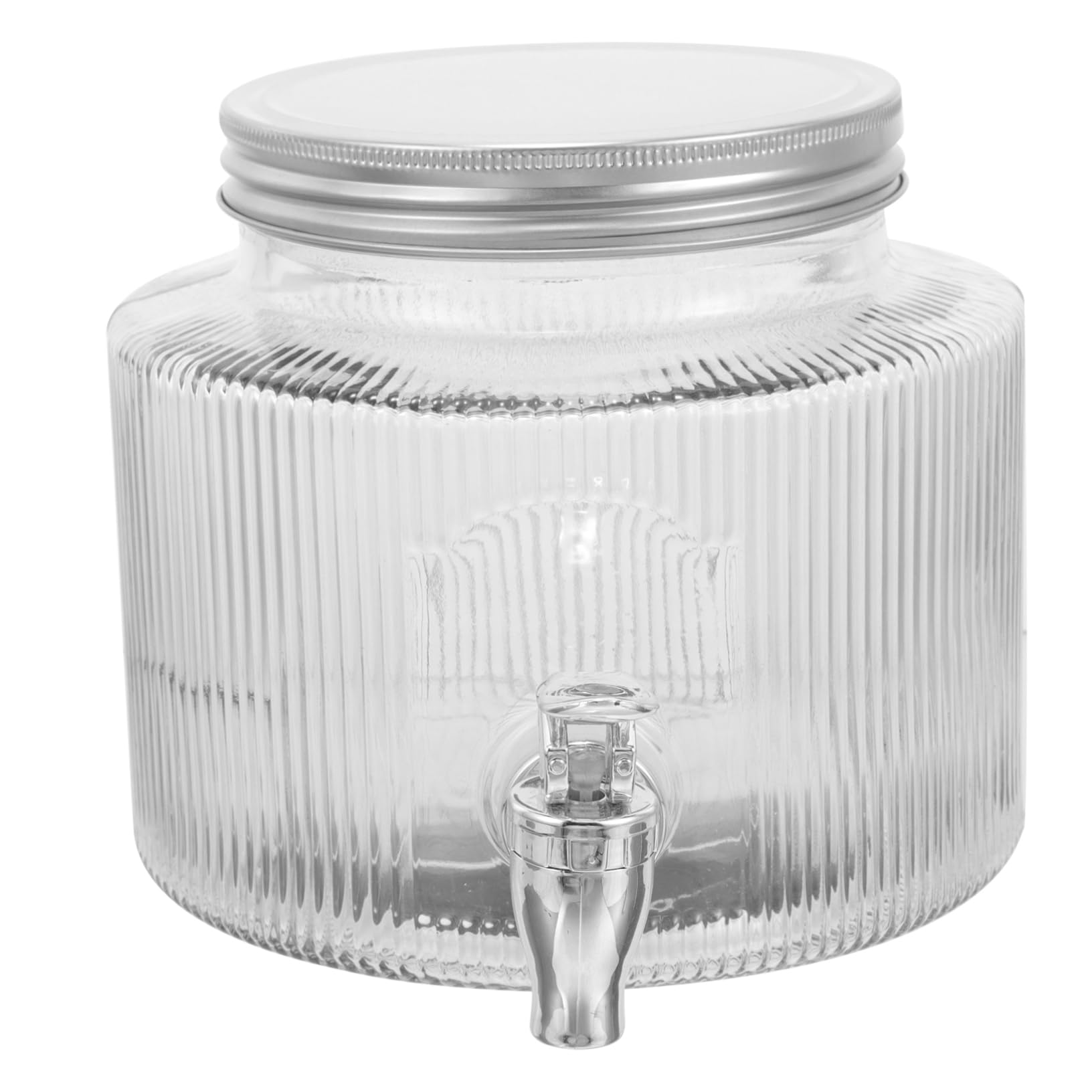 Dispensador de Bebidas con Grifo 2, 8 L de Vidrio Blanco