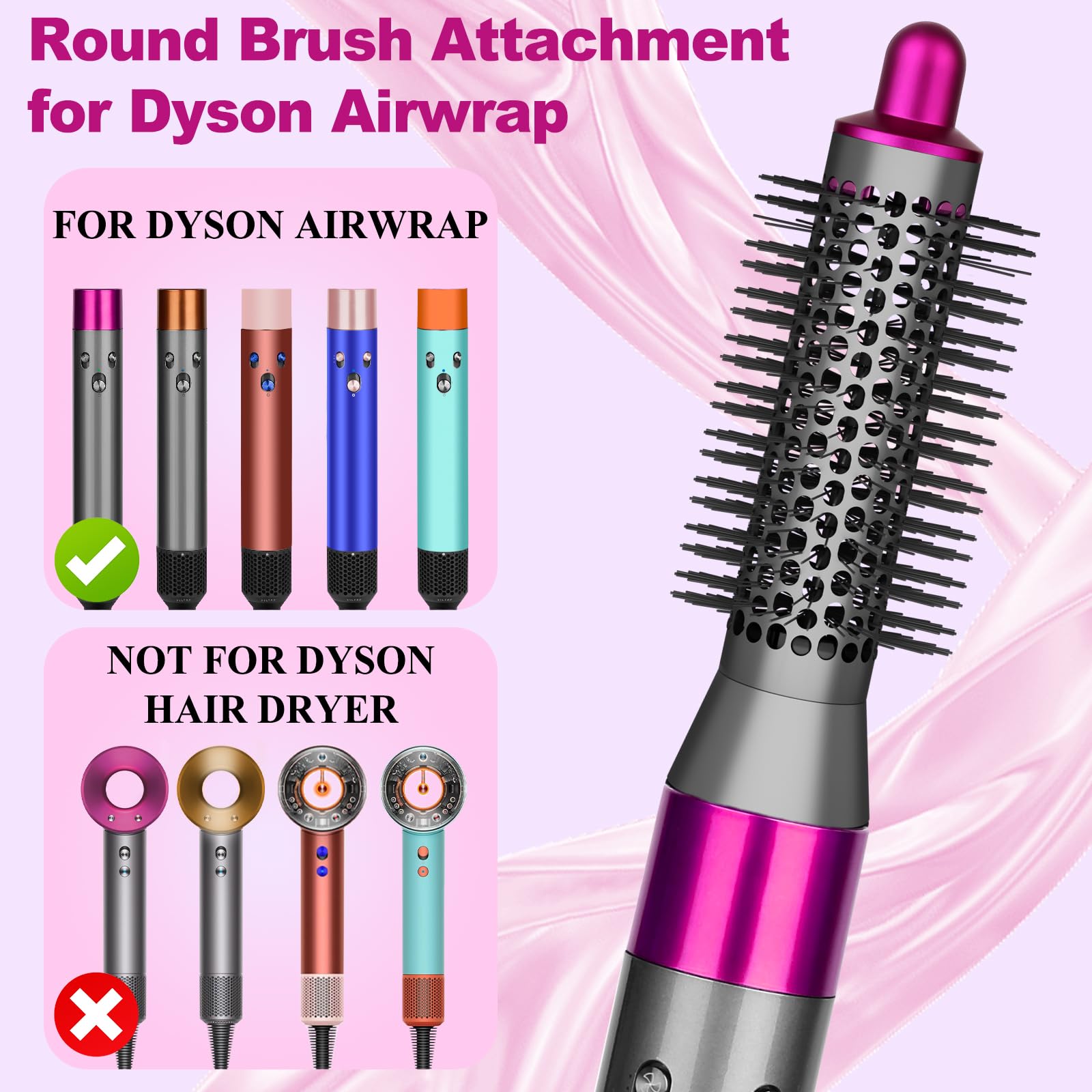 YTCHYYSK Small Round Volumizng Brush Attachment Compatible with Dyson Airwrap HS01/05/08 - Image 3