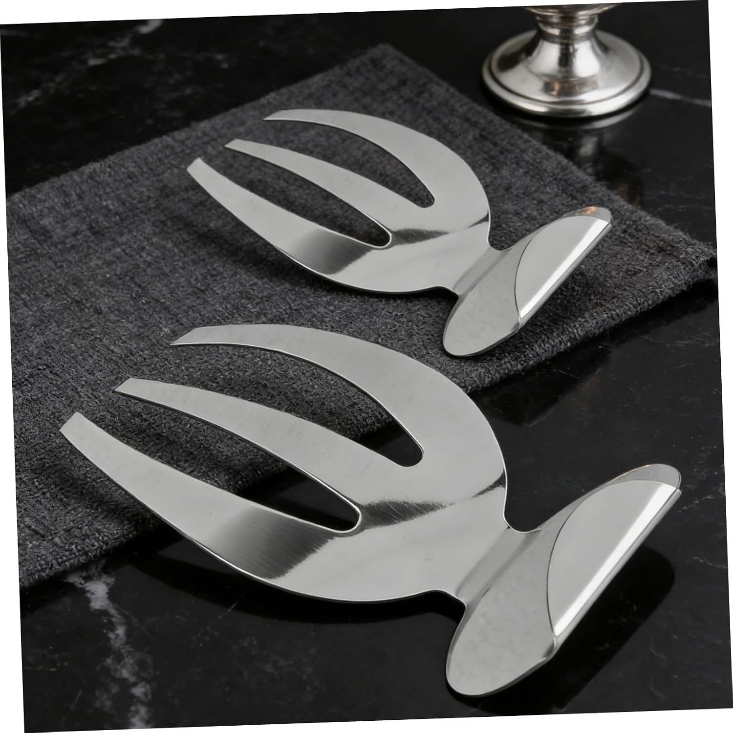 2pcs Home Kitchen Stainless Steel Salad Forks Salad Claw Forks Easy to Clean Comfortable Handle for Tossing