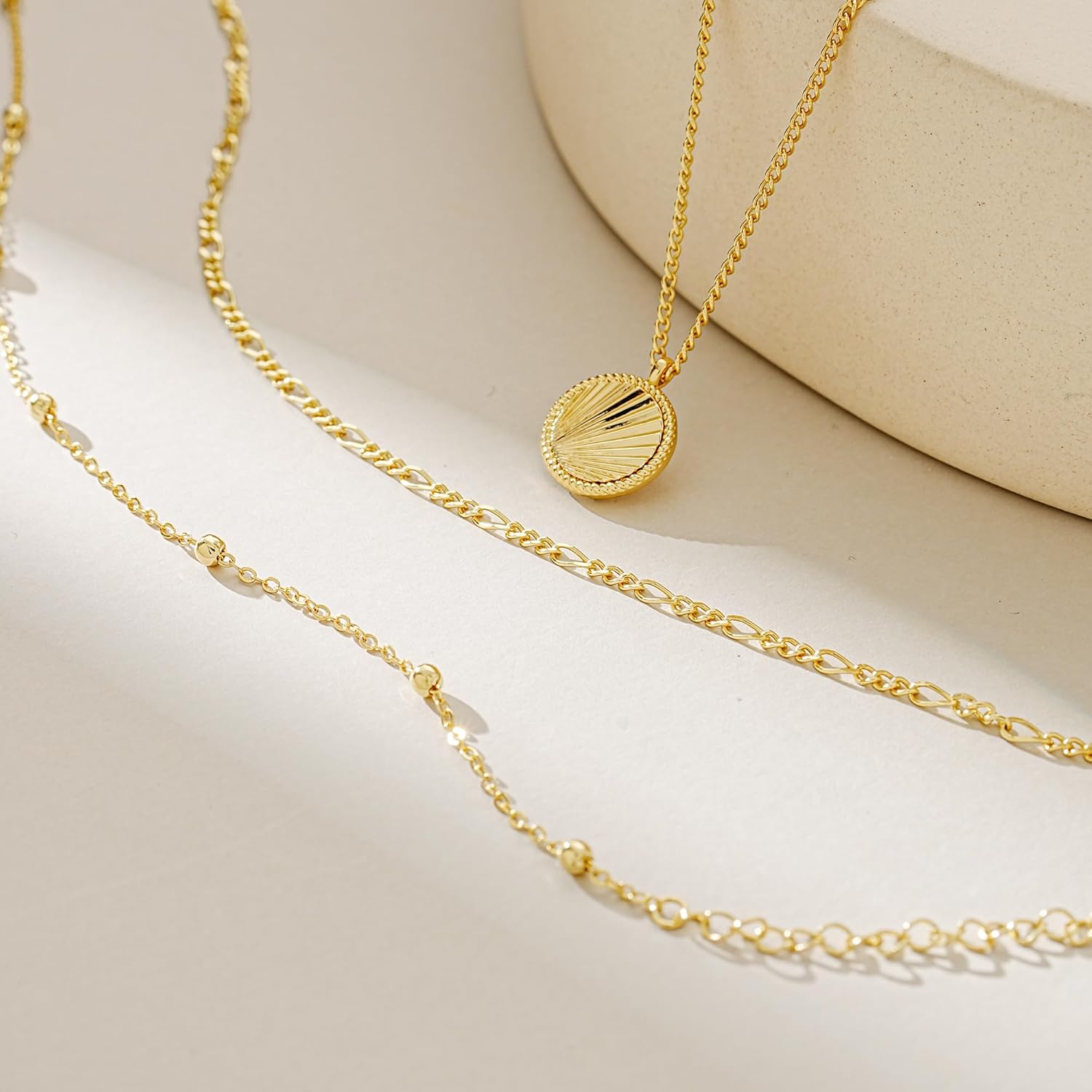 YOIHUR Layered Gold Necklaces for Women,14K Gold Plated Dainty Stackable Stack Choker Necklaces for Women Trendy Layering Pendant Chain Necklace Set Gold Jewelry for Women Gifts - Image 7