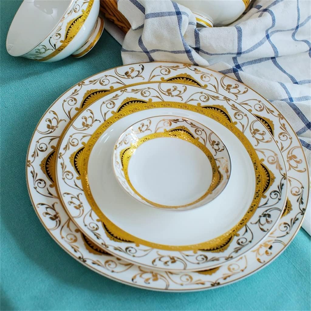 食器セット クリエイティブ緑色植物ディナーセット近代的なシンプルなディナーサービスコンビネーションセット家庭用陶磁器食器セット18 プレートセット -  キッチン食器セット、セラミック食器セット、35点の青磁ディナーセット ディナーセット、35ピース セラミック食器 ... 食器 60ピース セラミック食器セット ボウル 景徳鎮ボーンチャイナ食器 ボウル 皿 家庭用 ユニセックス