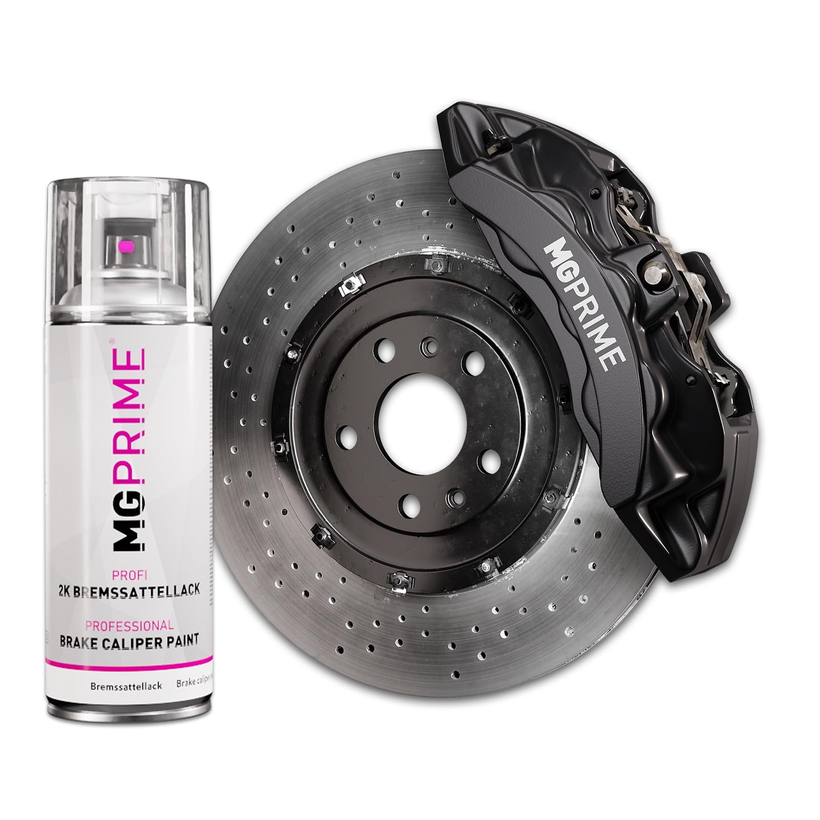 Mg Prime Midnight Black 2K Brake Caliper Paint Spray Can 2K Single-Layer Paint (Simlar To Ral 9005 Jet Black)