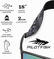 Vista 3 de Pilotfish Neoprene Eyewear Retainer Sunglasses Strap - Premium, Lightweight, Perfect Size for Men & Women Black Camo