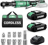 Vista 13 de KIMO - Llave de trinquete inalámbrica de 20 V, juego de 1/2 pulgada, llave de trinquete eléctrica de 74 Ft-lbs 400 RPM, trinquete a batería con 7