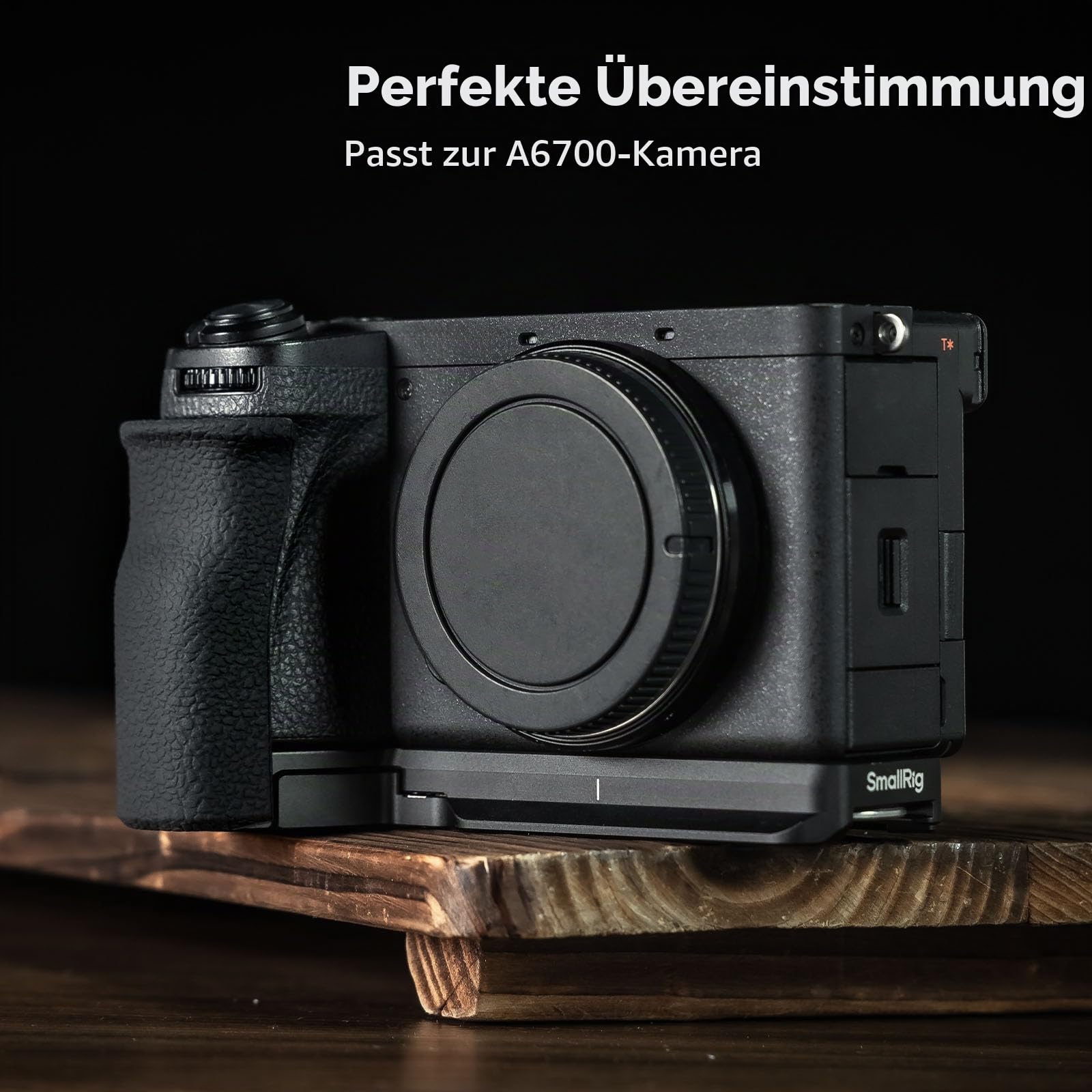 SMALLRIG A6700 Handgriff, L-förmiger Griff für die Sony Alpha 6700 Kamera, integrierte Schnellwechselplatte für Arca-Swiss, verfügt über einen Gurtschlitz zum Anbringen von Handgelenksschlaufen -5061