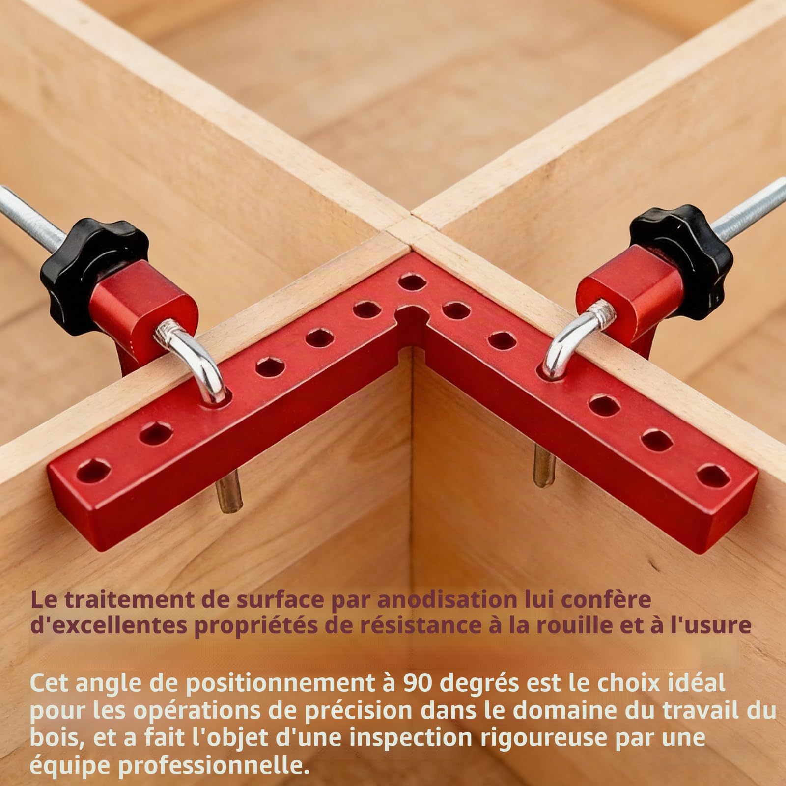 Bloc de Positionnement a 90 Degres, Lot 2 Pieces Serre Joint Angle en Alliage Aluminium 140mm Outil Travail Bois Pince Angle Droit pour Cadres Photos Boites Armoires Tiroirs Charpenterie 14cm