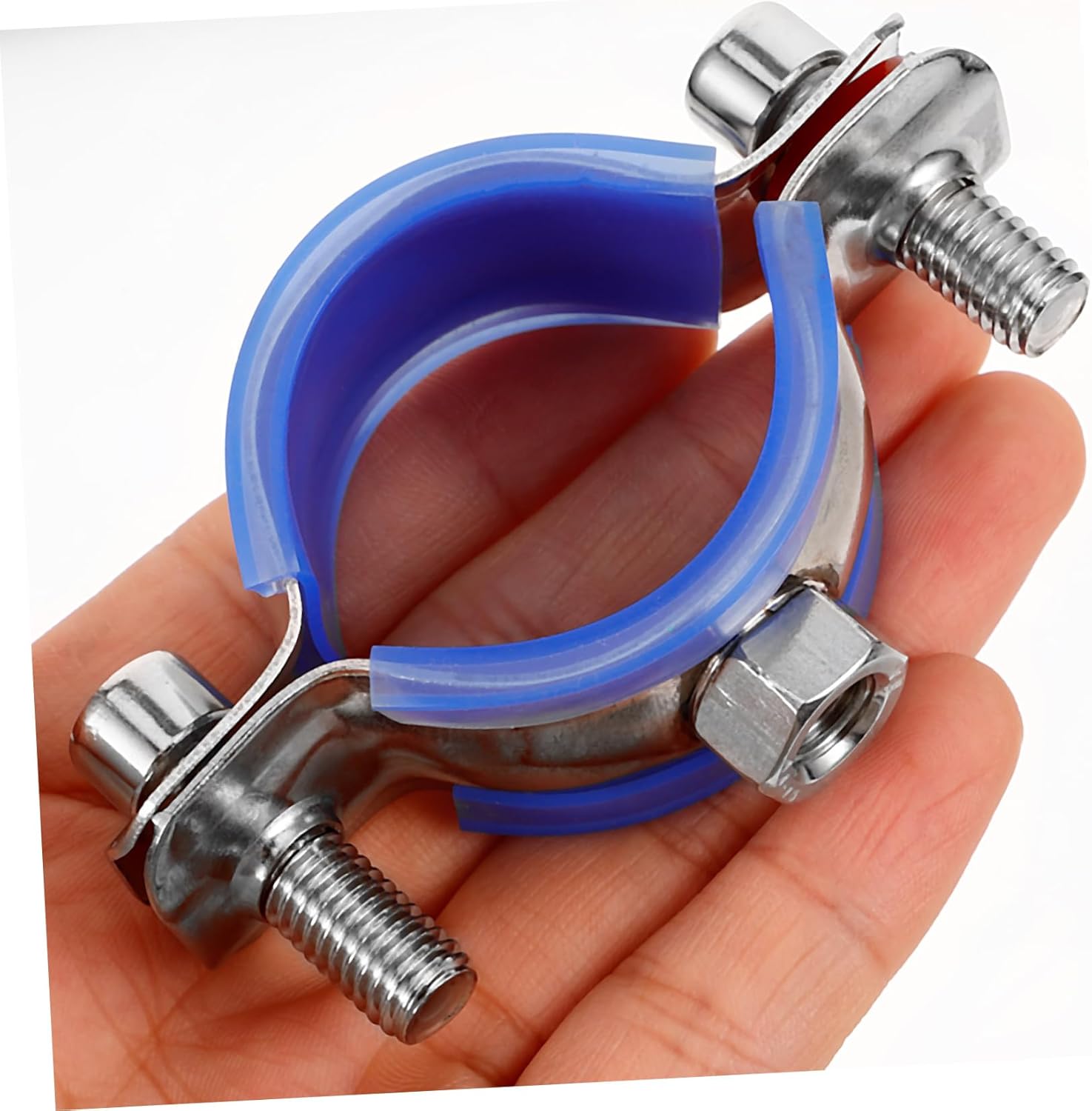 DOITOOL 10pcs Stainless Steel Tube Clamps Bracket Support for Wall Ceiling Mount Resistant Pipe Bracket Clamp for Pipes