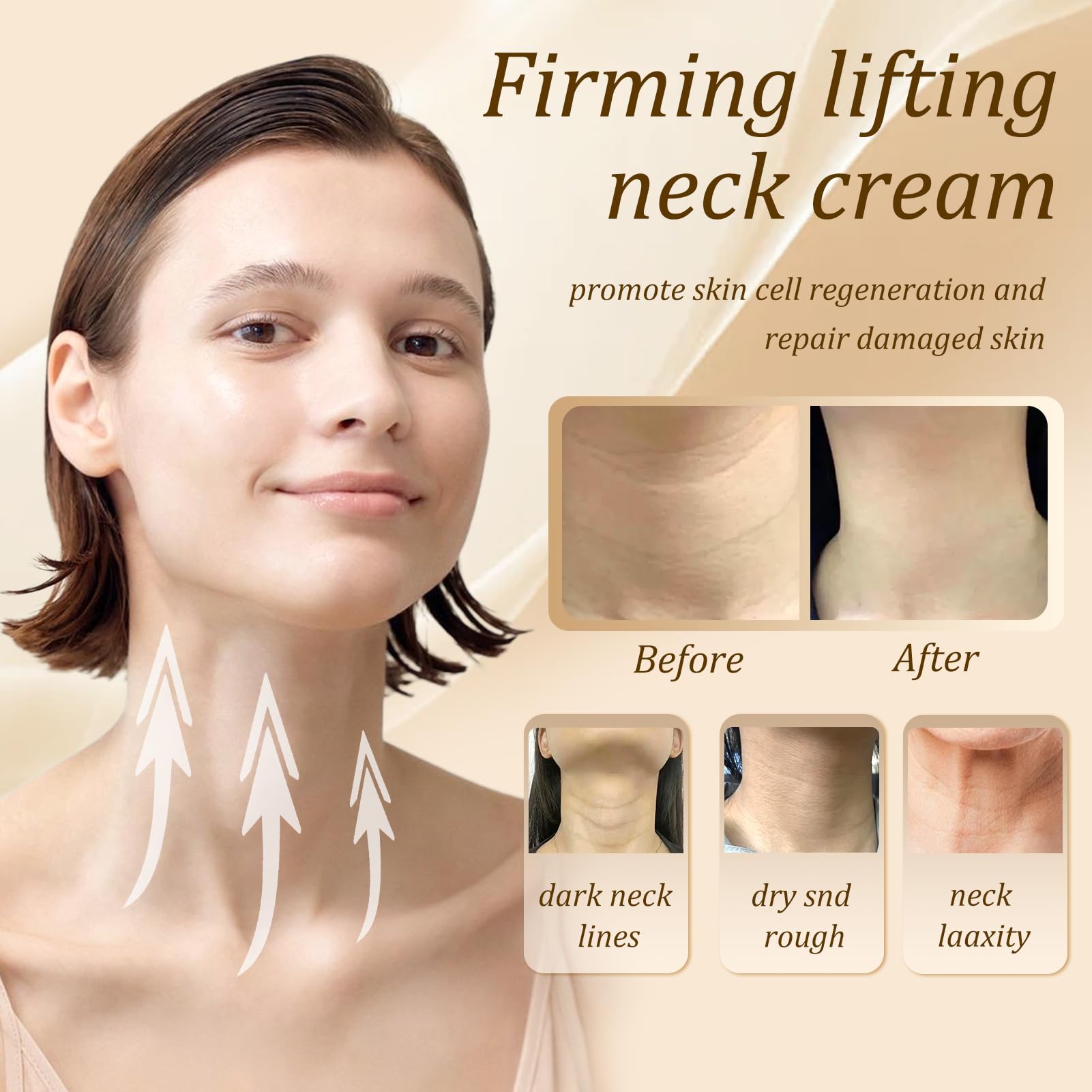 AH-8 Crema Rassodante per il Collo, Firming Neck Cream, Con Massaggio a Doppio Rull, Crema Collo e Décolleté Lifting per Rilassamento Cutaneo, Idratante, Ridurre Rughe